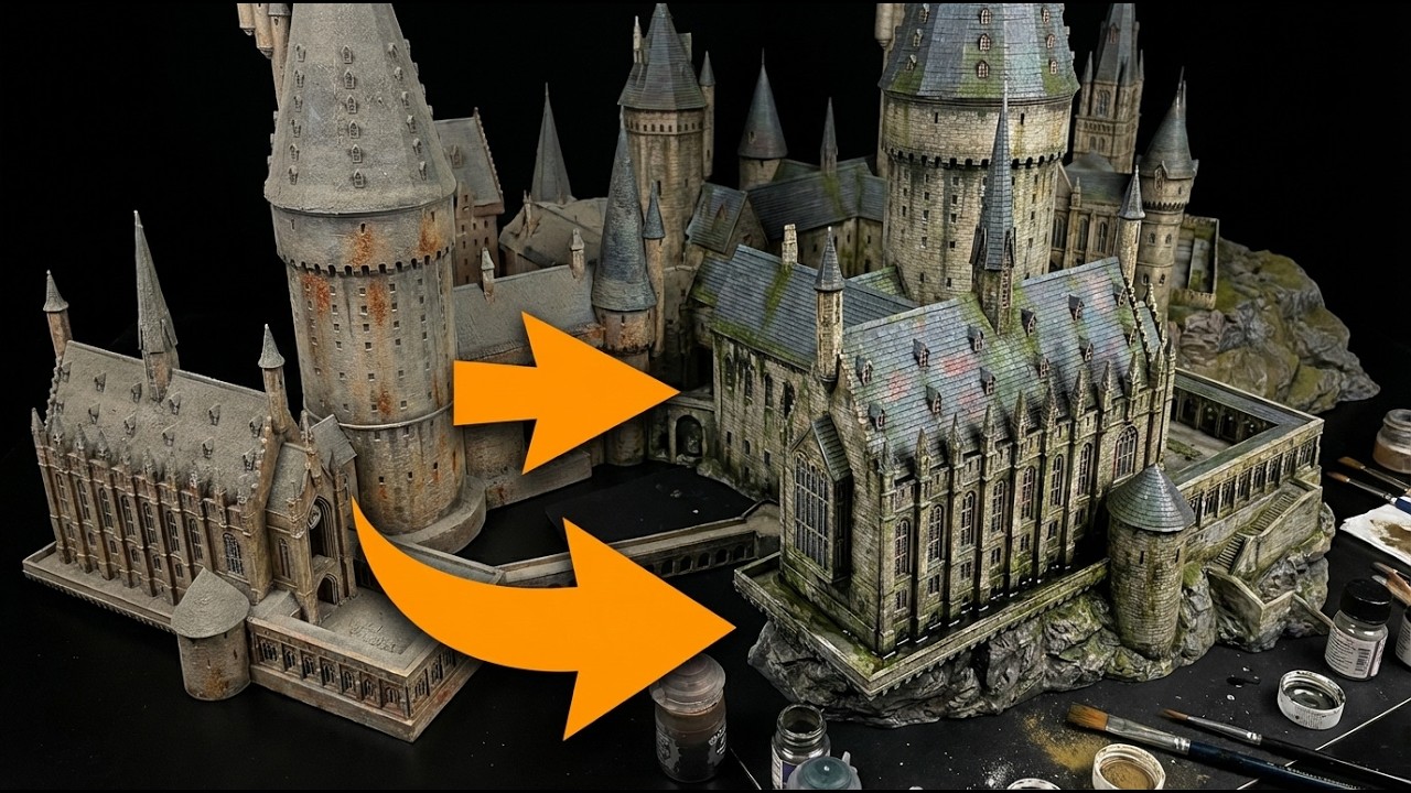 POV ASMR Restoration | Hogwarts Castle – Stone Texture Revival