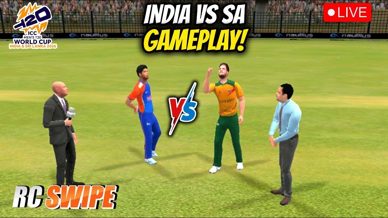 INDIA VS SA T20 WORLCUP GAMEPLAY | REAL CRICKET SWIPE #shorts #shortslive #rcswipe