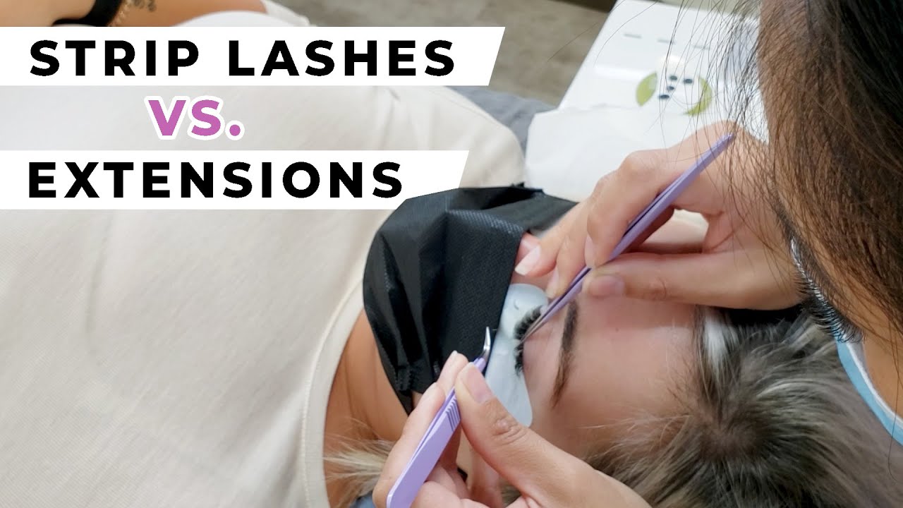 WHICH IS BETTER? Lash Extensions vs. Strip Lashes??? 💕 #eyelashes #eyelashextensions