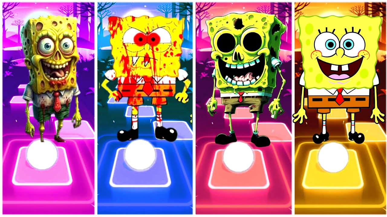 Patrick Star 🆚 Sandy Cheeks 🆚 Spongebob 🆚 Plankton - Tiles Hop Battle🇱🇷🇱🇷❤️