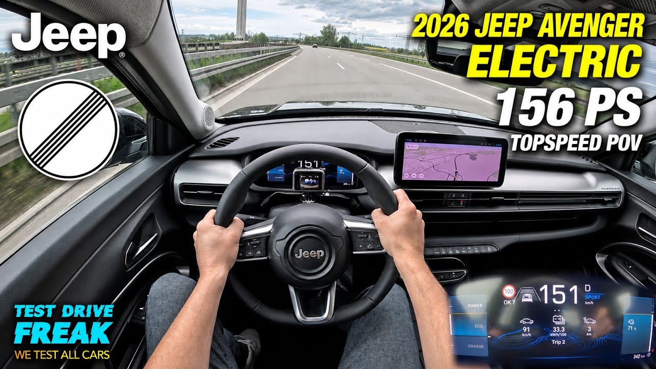 2026 Jeep Avenger Electric 156 PS TOPSPEED POV | Electric Autobahn Drive No Speed Limit
