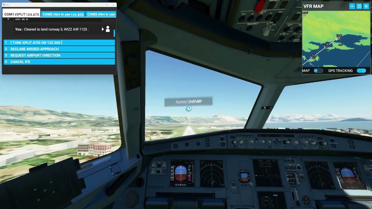 Landing at Split Airport (SPU/LDSP). WIZZ flight from Budapest.