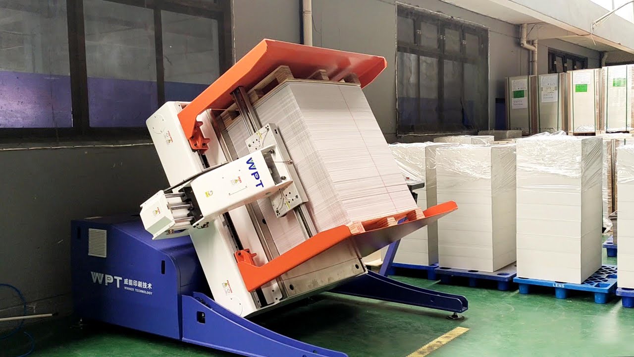 Fully automatic WPT paper pile turner in the packaging factory #packagingindustry #machine