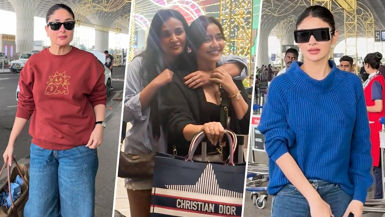 Sassy Sisters Neha & Aisha Sharma, Bebo Kareena Kapoor & Naagin Mouni Roy Snapped At Mumbai Airport