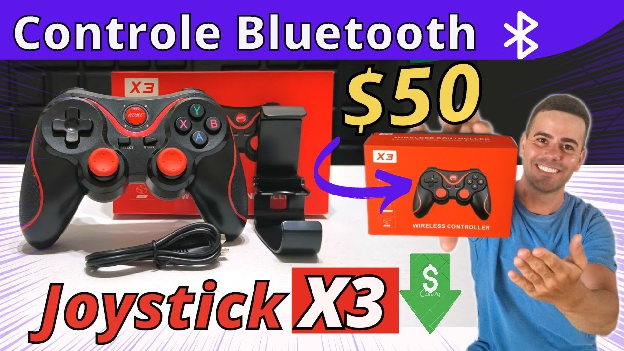 Joystick X3 Controle Bluetooth MAIS BARATO da Shopee para TV BOX e Smartphone.