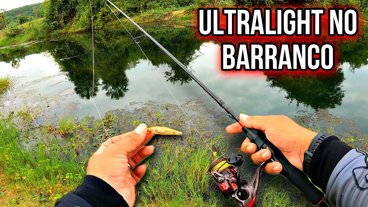 Molinete canto na pescaria de barranco - pescaria de tucunaré no ultralight