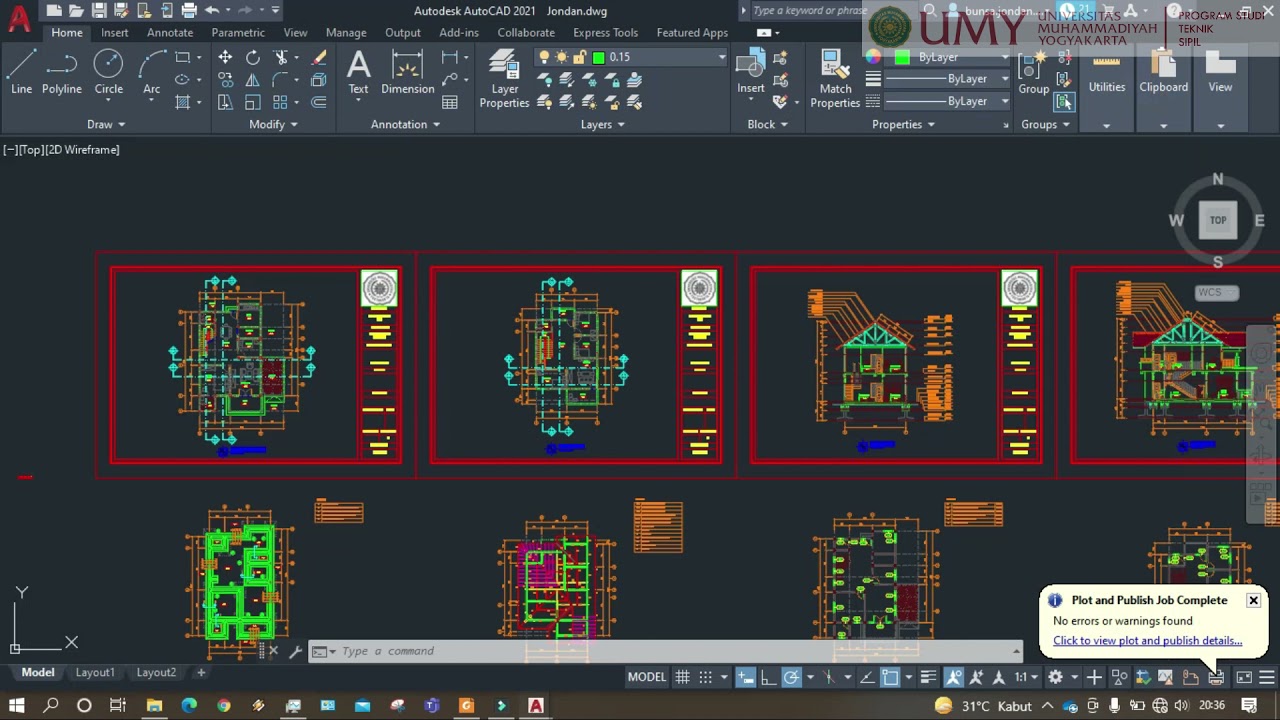 Praktikum BTS   Tutorial Plotting dan Layout Gambar AutoCAD