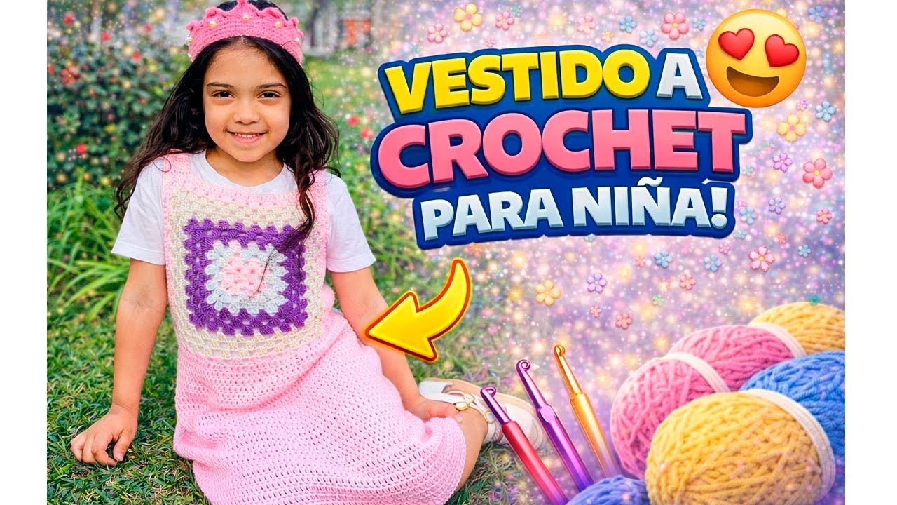 👉 Este vestido ENAMORA a todas 😍 Crochet tutorial para niñas (fácil y rapido)