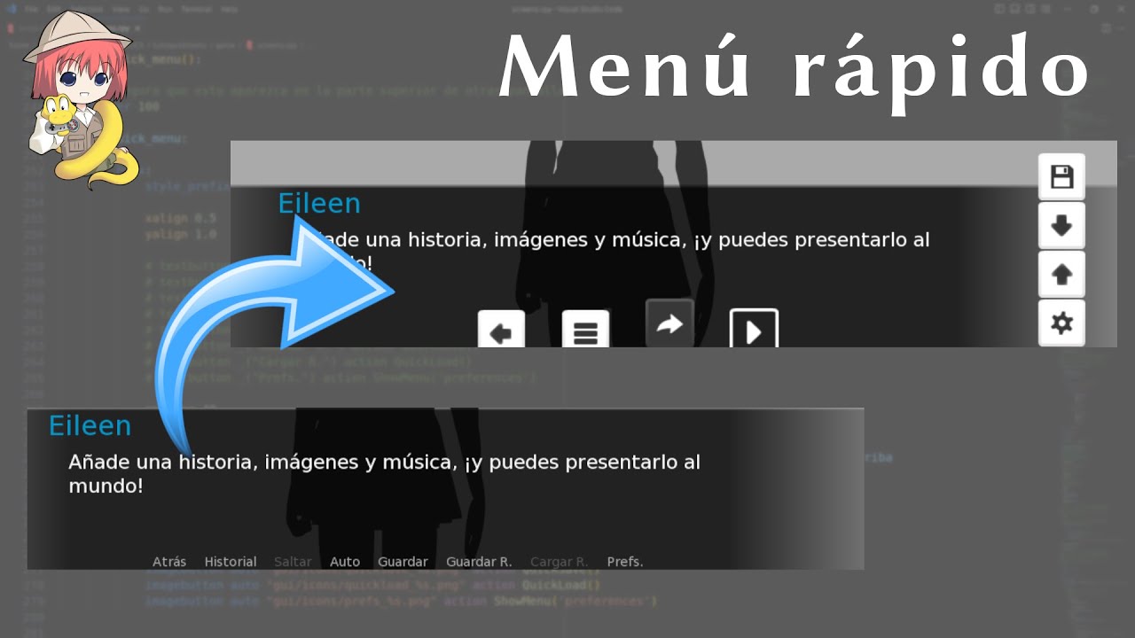 Personalizar el quick_menu - Tutorial Ren’Py