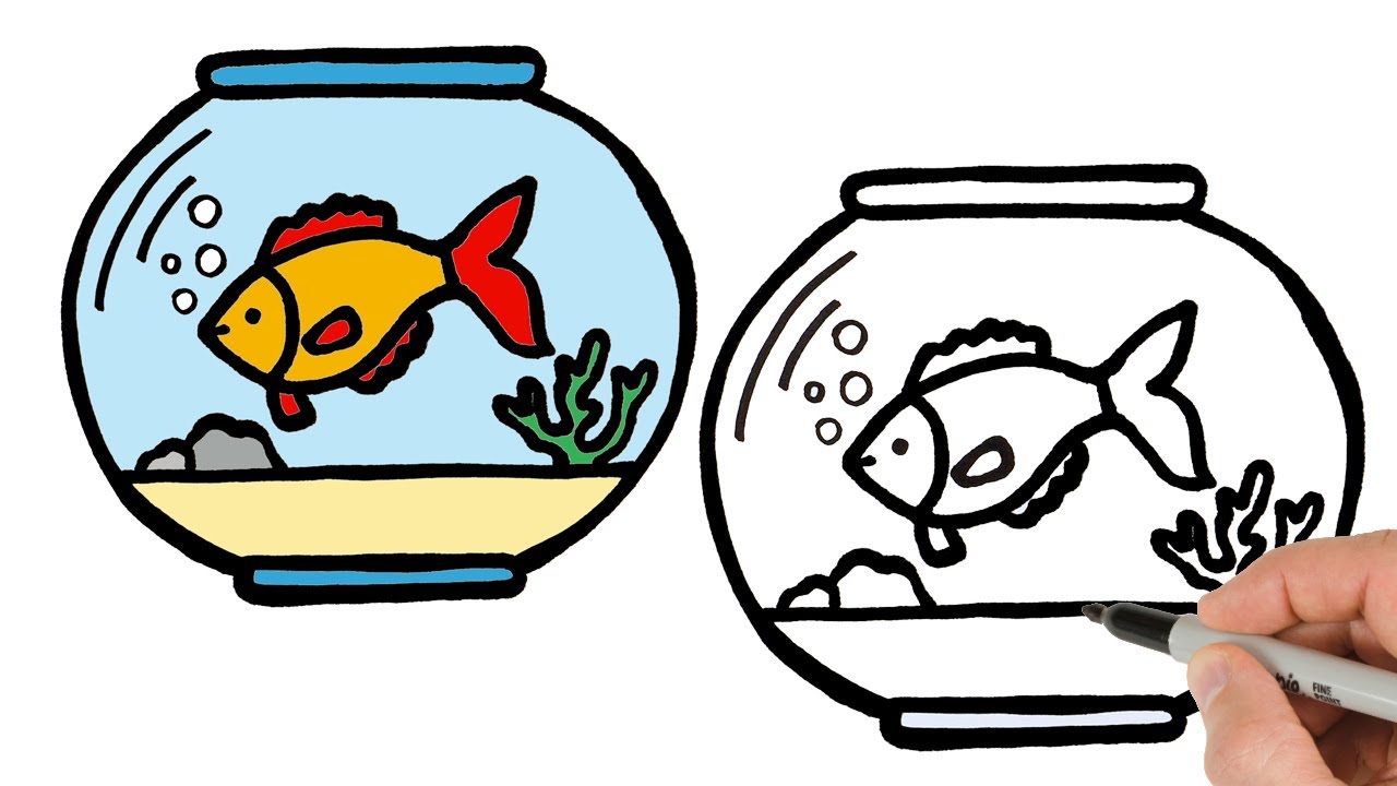 How to Draw an Aquarium with Fish | Super Easy Step-by-Step Tutorial!