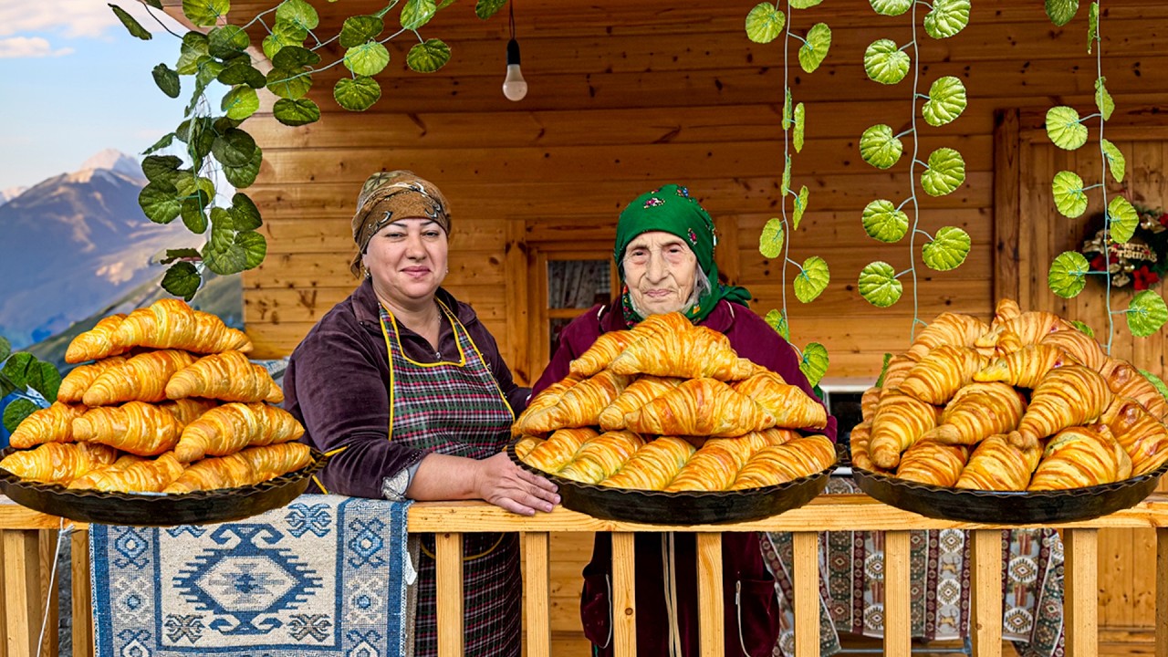 Бабушка приготовила вкуснейшие круассаны в деревне | So Delicious