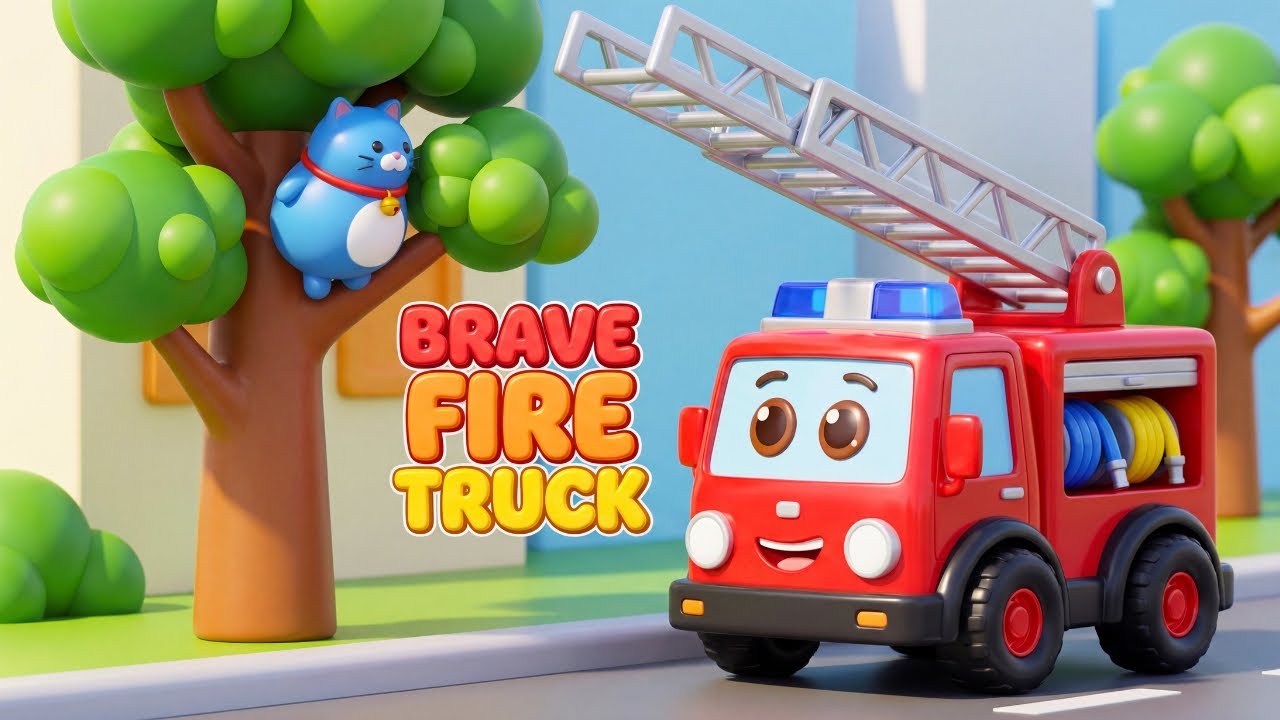 Отважная красная пожарная машина! 🚒 Песенка-сирена «Ви-Ву» для малышей