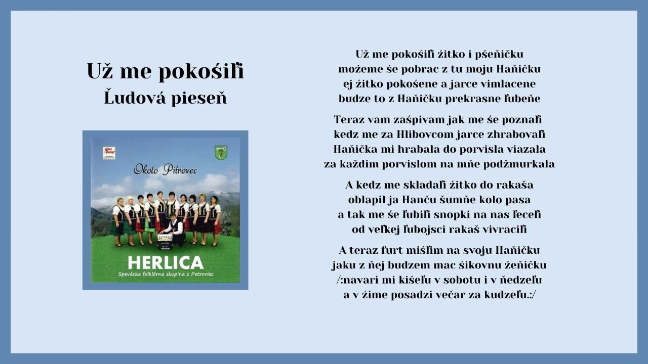 HERLICA, Už sme pokośiľi, ľudová, VIDEOROHAL