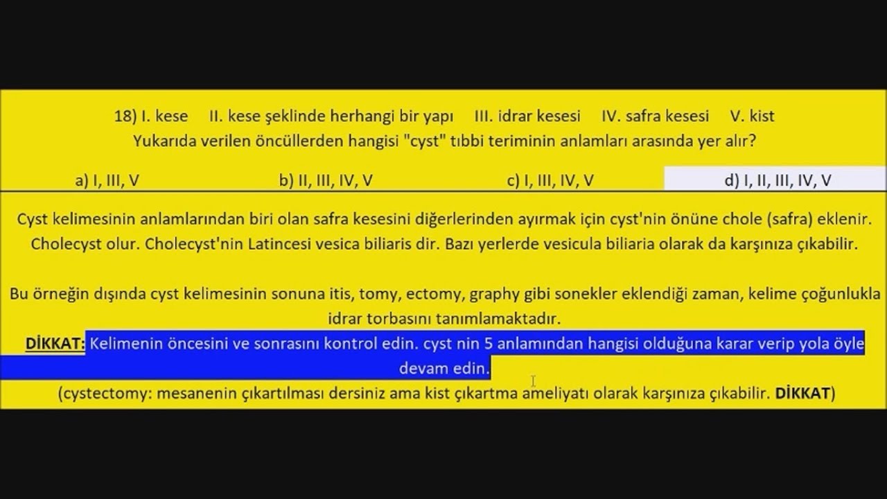 Raif Mert ESEN Tıbbi Terminoloji Deneme Soruları