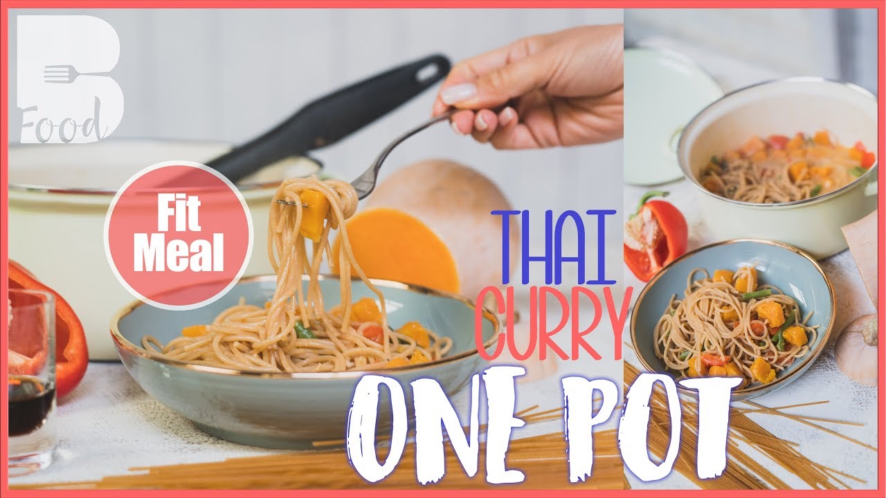 Thai Curry Spaghetti One Pot - Einfach und schnell - vegan