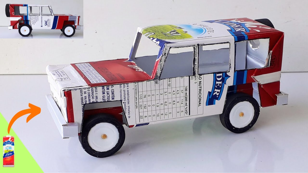 Carrinho de CAIXA de LEITE Passo a Passo