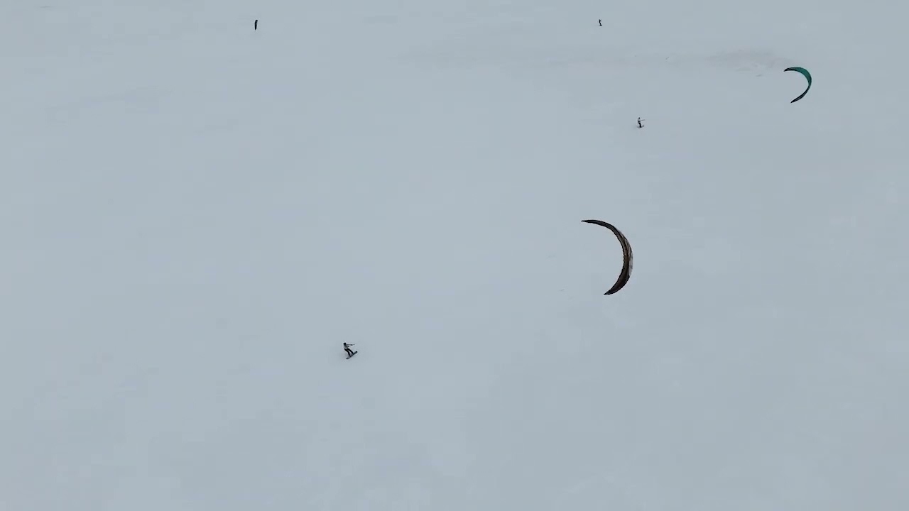 Kiteboarding on Lake Mitchell in Cadillac, Michigan
