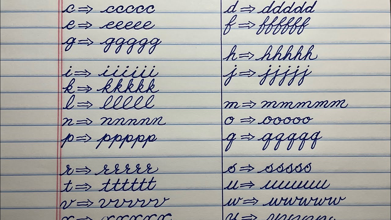 Cursive handwriting practice for beginners A to Z / Learn cursive lowercase lettering /strokes 