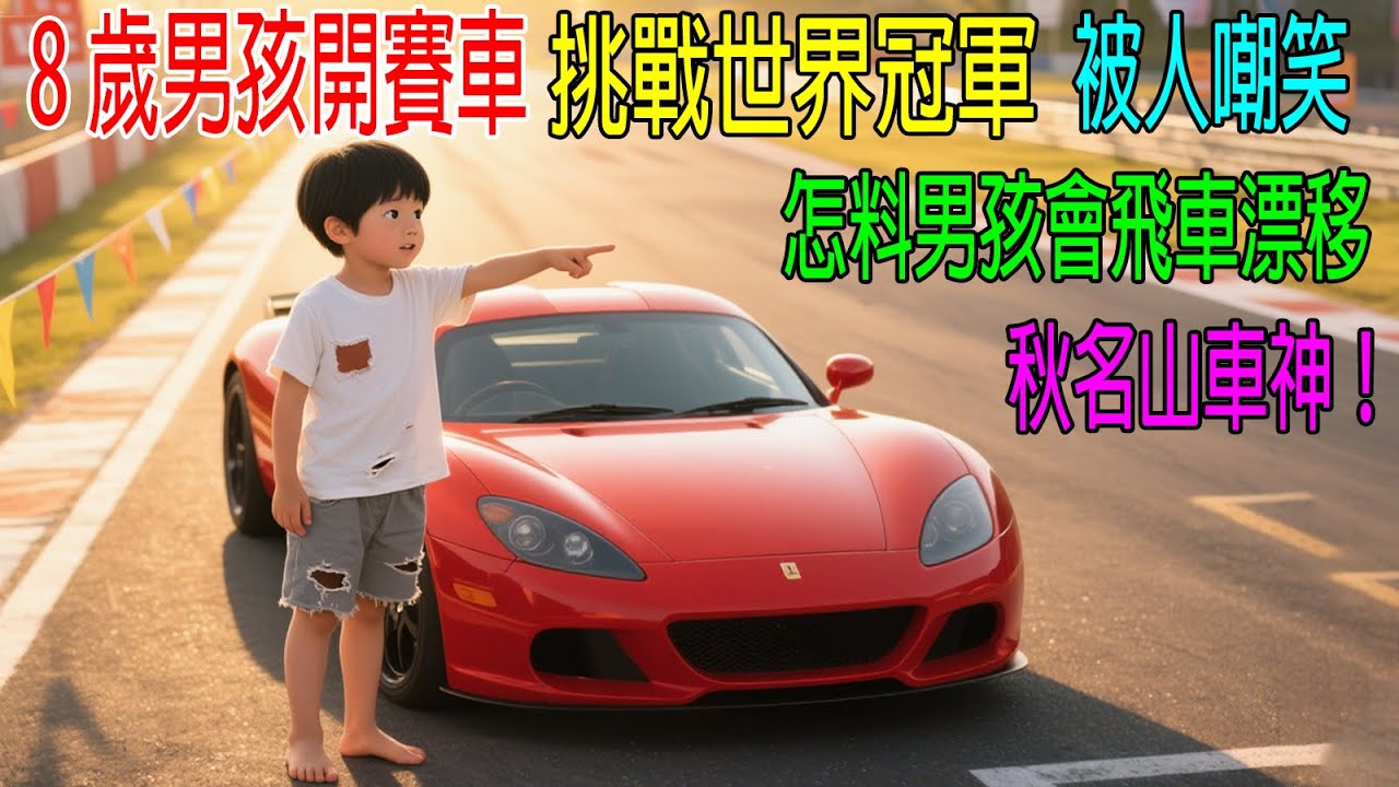 8歲男孩開賽車，挑戰世界冠軍被人嘲笑，怎料男孩會飛車漂移，秋名山車神！