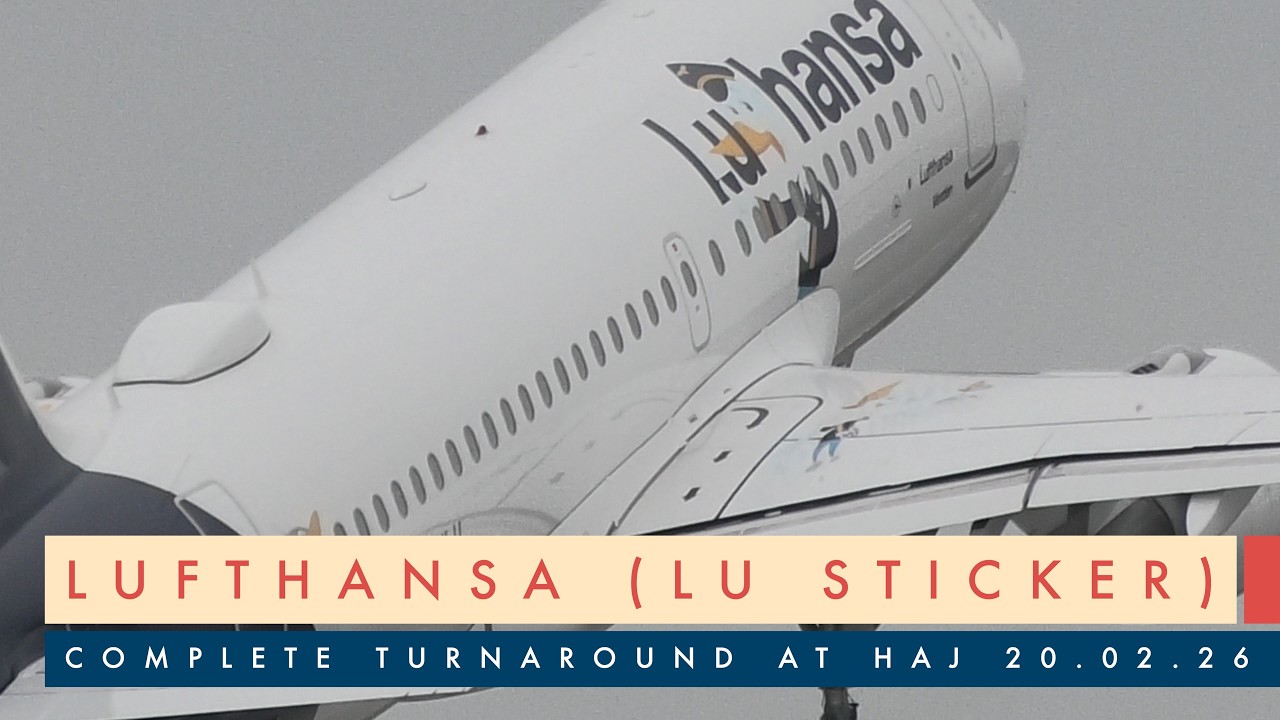 [4K] Lufthansa (Lu Sticker) A319-114 Complete Turnaround at Hanover Airport 20.02.26