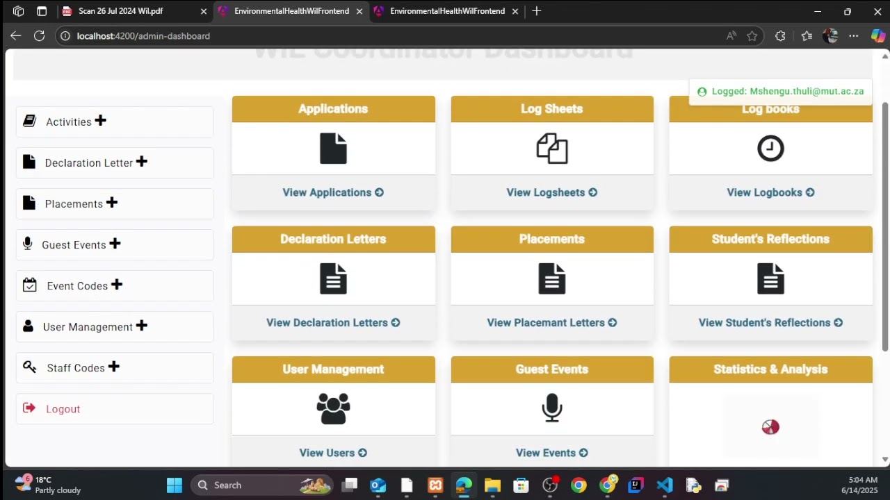 MUT Environmental health WEB APP