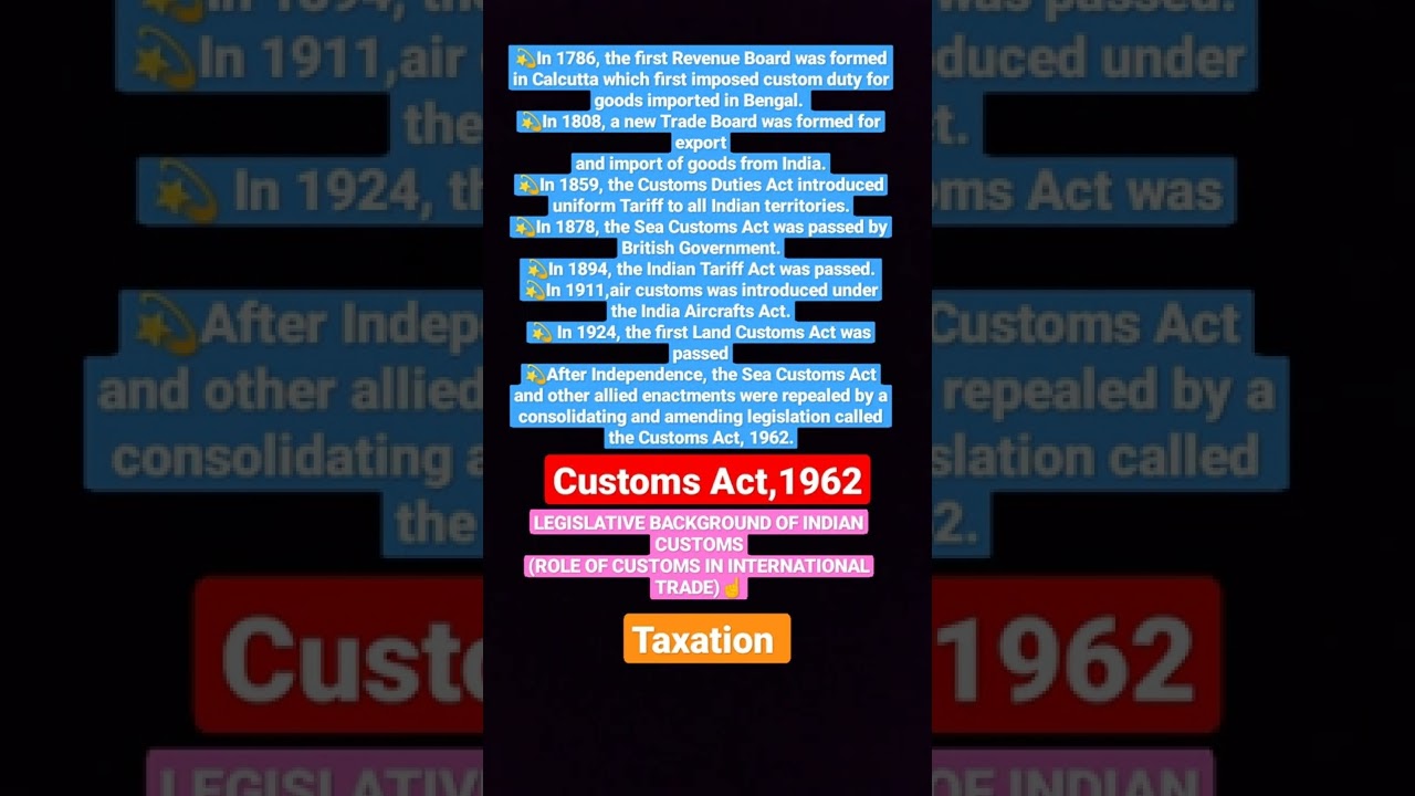 How to study law💯very easily |Legislative Background of levy under Customs Act,1962#tips #kslu