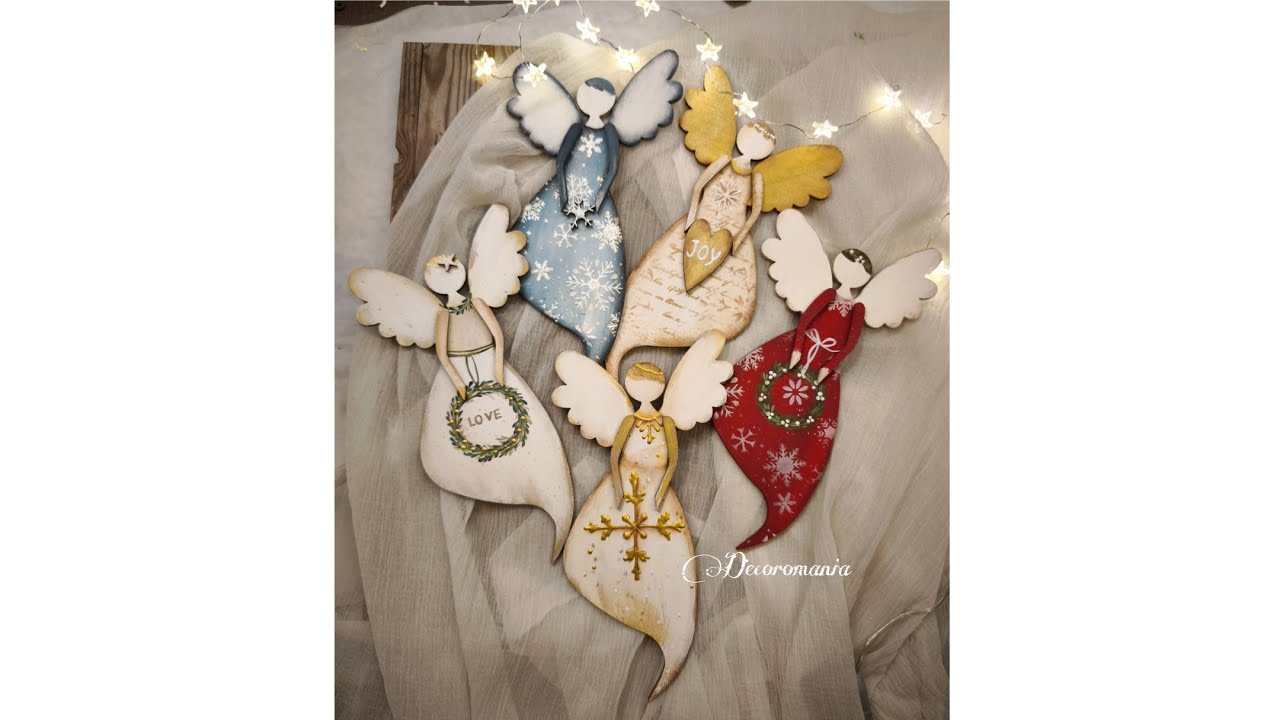 Decoriamo una sagoma di ANGELO in legno