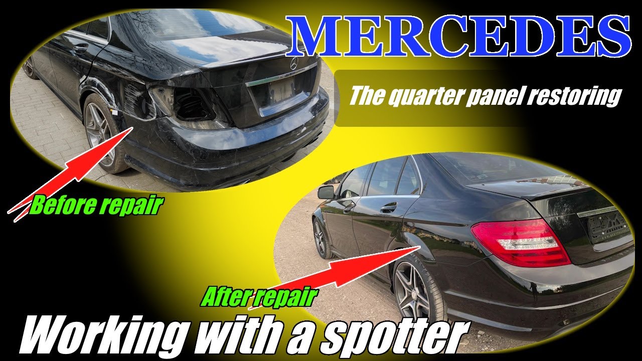 Mercedes rear quarter repair in 12 minutes