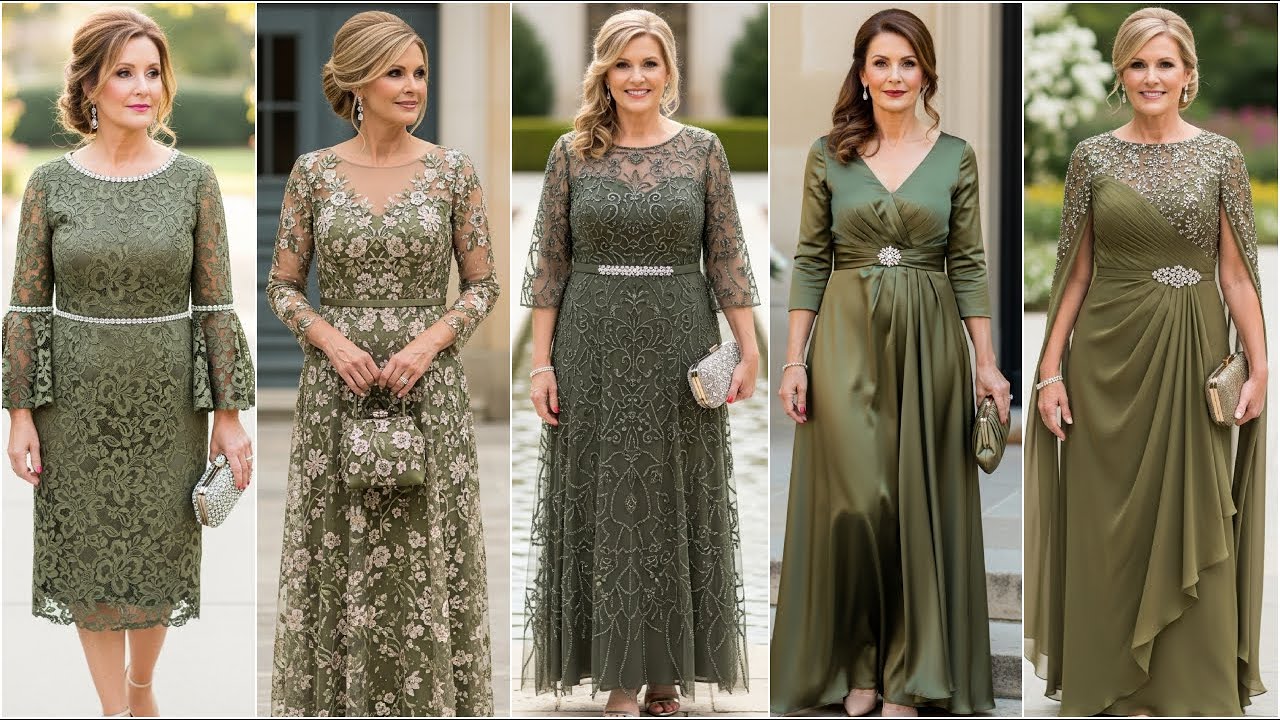 Olive Green Dresses for Mother of the Bride - Stylish Mother of the Bride Outfits in Olive Green