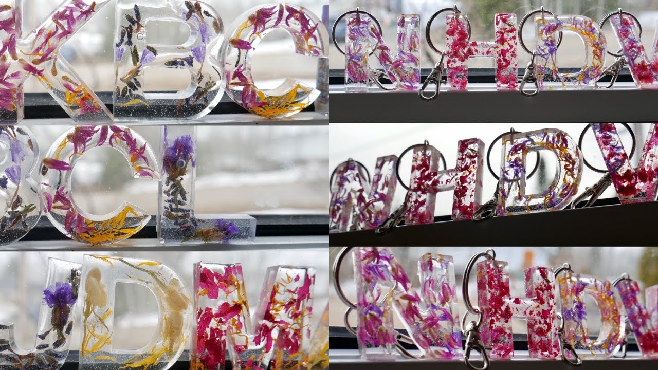 How To Make Resin Letter Keychains (With Dried Flowers) | Tutorial