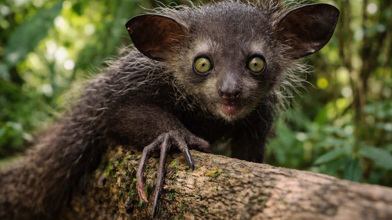 ¿De dónde viene el AYE-AYE de DEDOS esqueléticos?