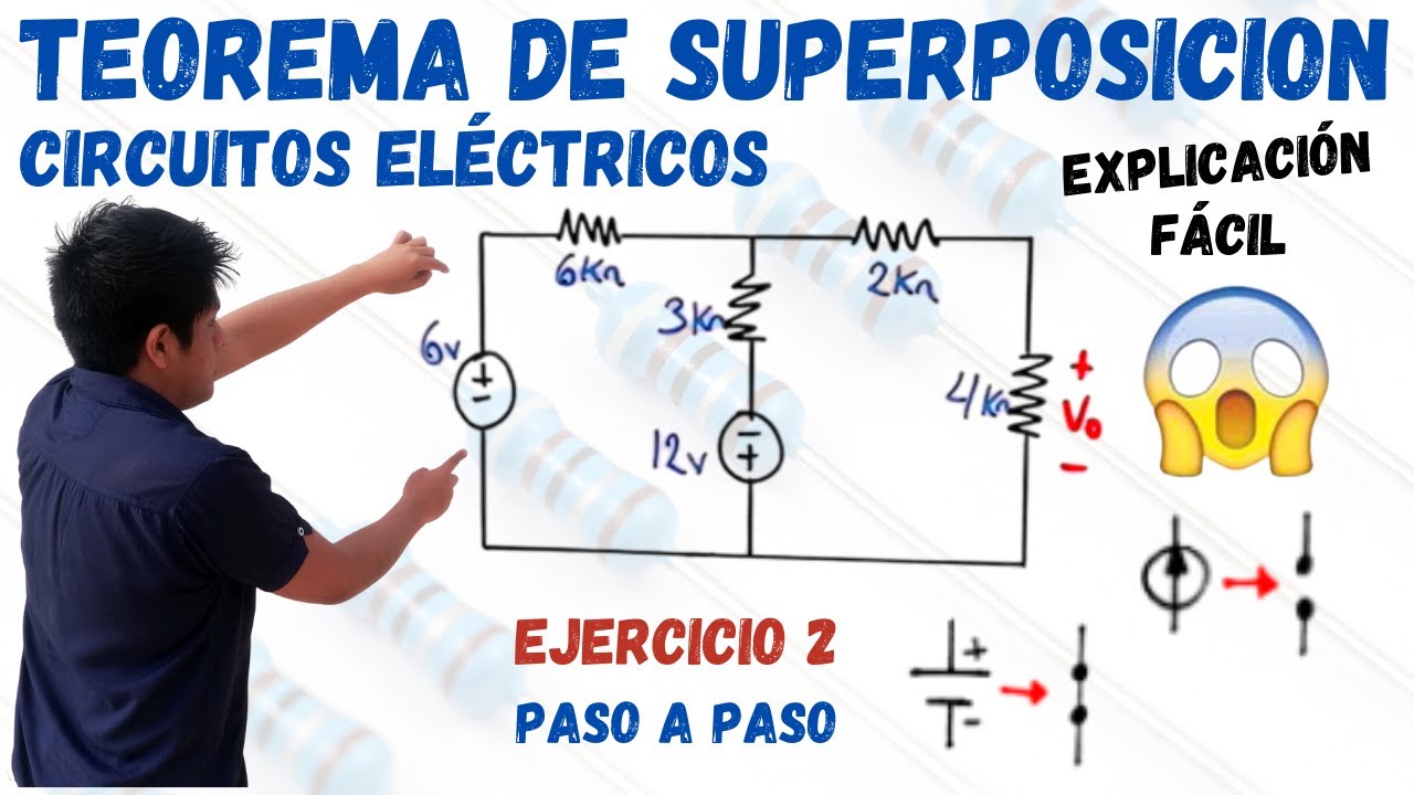 TEOREMA de SUPERPOSICION ejercicios RESUELTOS 💥 PASO a PASO desde 0 ▶ [APR&Eacute;NDELO F&Aacute;CIL Y SENCILLO]😱