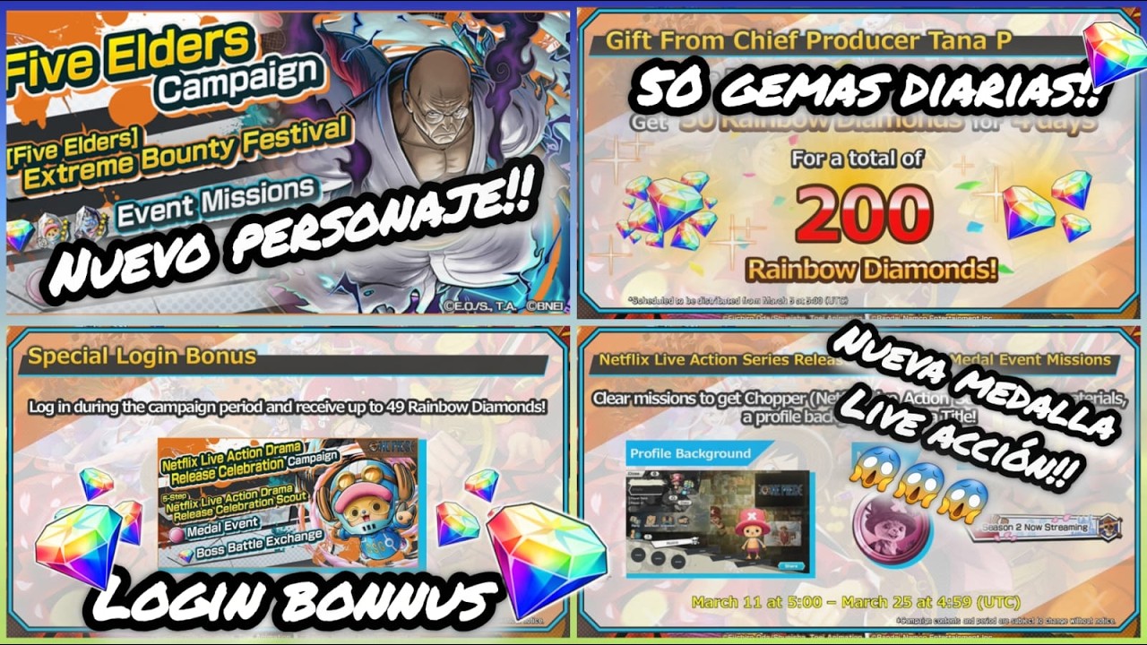 GEMAS, MEDALLA LIVE ACCION y NUEVO EX  RESUMEN DEL LIVE STREAM          |BOUNTY RUSH|