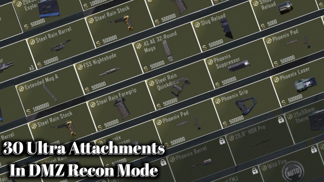 All 30 Ultra Attachments In DMZ Recon