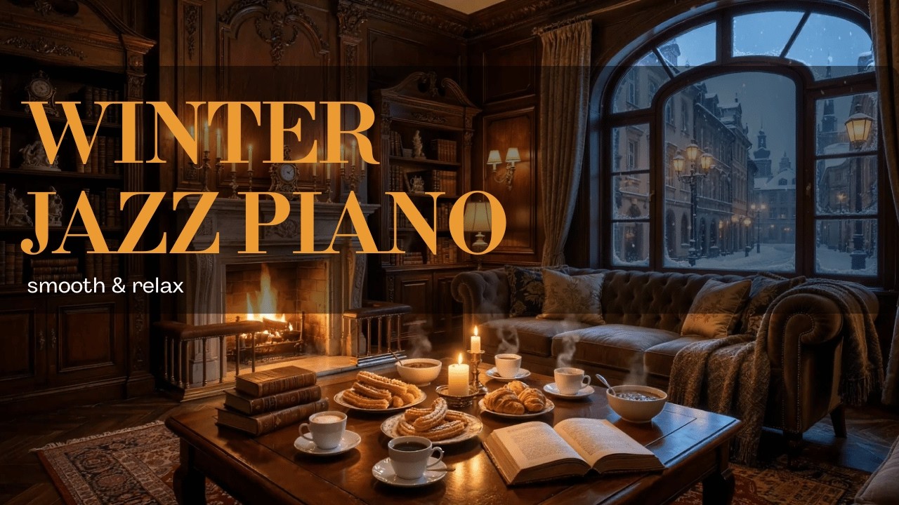 Winter Jazz Instrumental 🎶 Cozy Jazz Piano at a Quiet Coffee Shop for Rest, Relax & Stress Relief