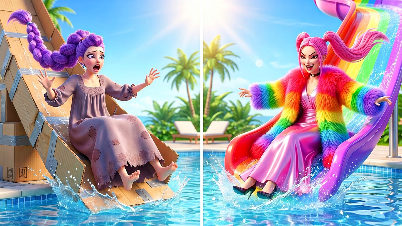 K-Pop Demon Hunters on Vacation: Sweet Rainbow and Cardboard Huntrix | KPop Demon Hunters Animation