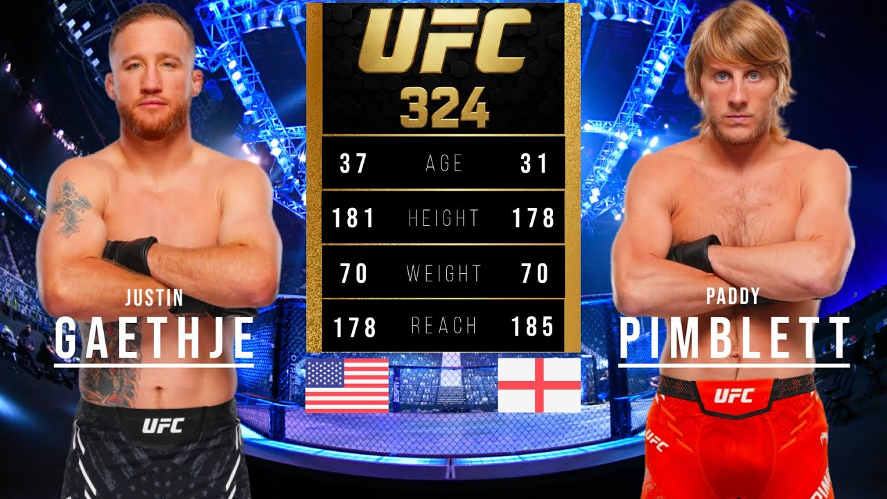 JUSTIN GAETHJE vs PADDY PIMBLETT FULL FIGHT UFC 324