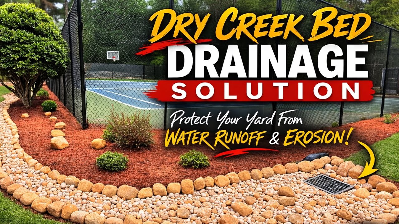 Dry Creek Bed Installation That Fixes Yard Drainage Problems | Erosion Control by Brooks Landscaping