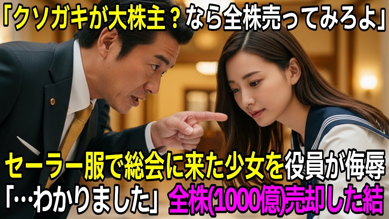 「クソガキが大株主？売ってみろｗ」老舗ホテルの総会にセーラー服で来た美女を追い返した店長→1000億の全株売却で廃業寸前に追い込まれた末路