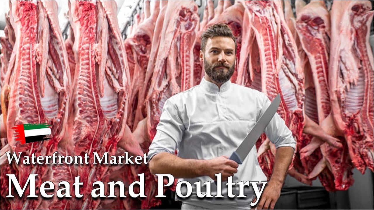 Dubai Meat Market | Waterfront Market | Dubai Market | Lamb And Beef | Bone Cutting | Hanging Lamb