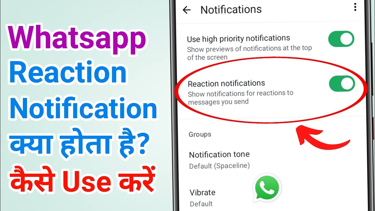 Whatsapp mein Reaction Notification क्या होता है | How to use whatsapp reaction notification setting