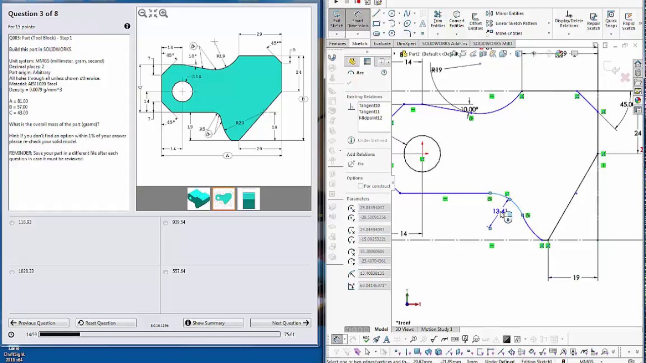 Практический экзамен SolidWorks CSWA