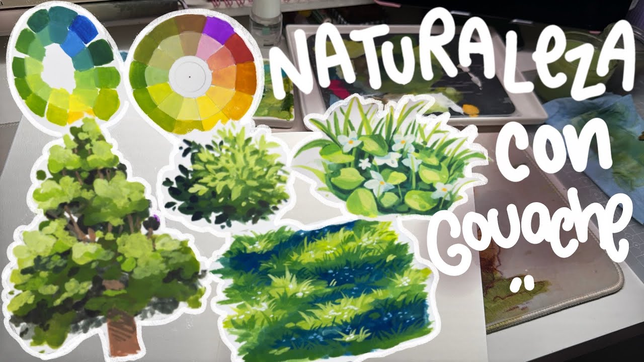 Cómo pintar con GOUACHE- NATURALEZA 🍁🍃🌲