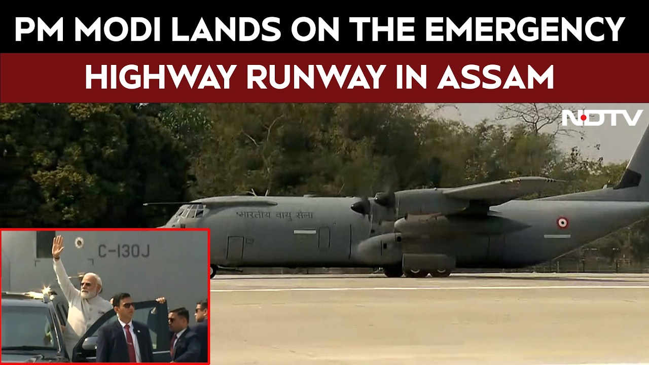 PM Modi In Assam | Historic Scenes As PM Modi Lands On Emergency Runway In Assam