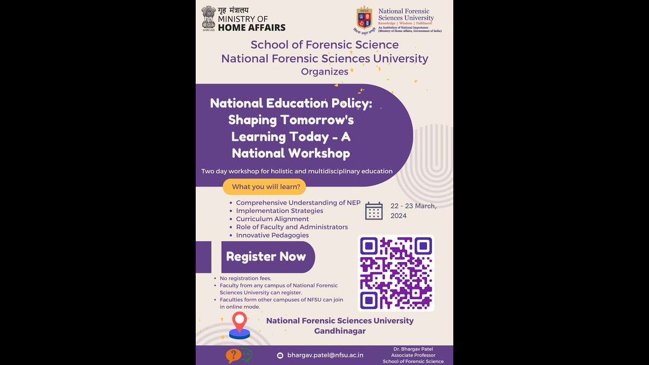 Day 1 - National Education Policy (NEP) : Shaping Tomorrow's Learning Today - A National Workshop