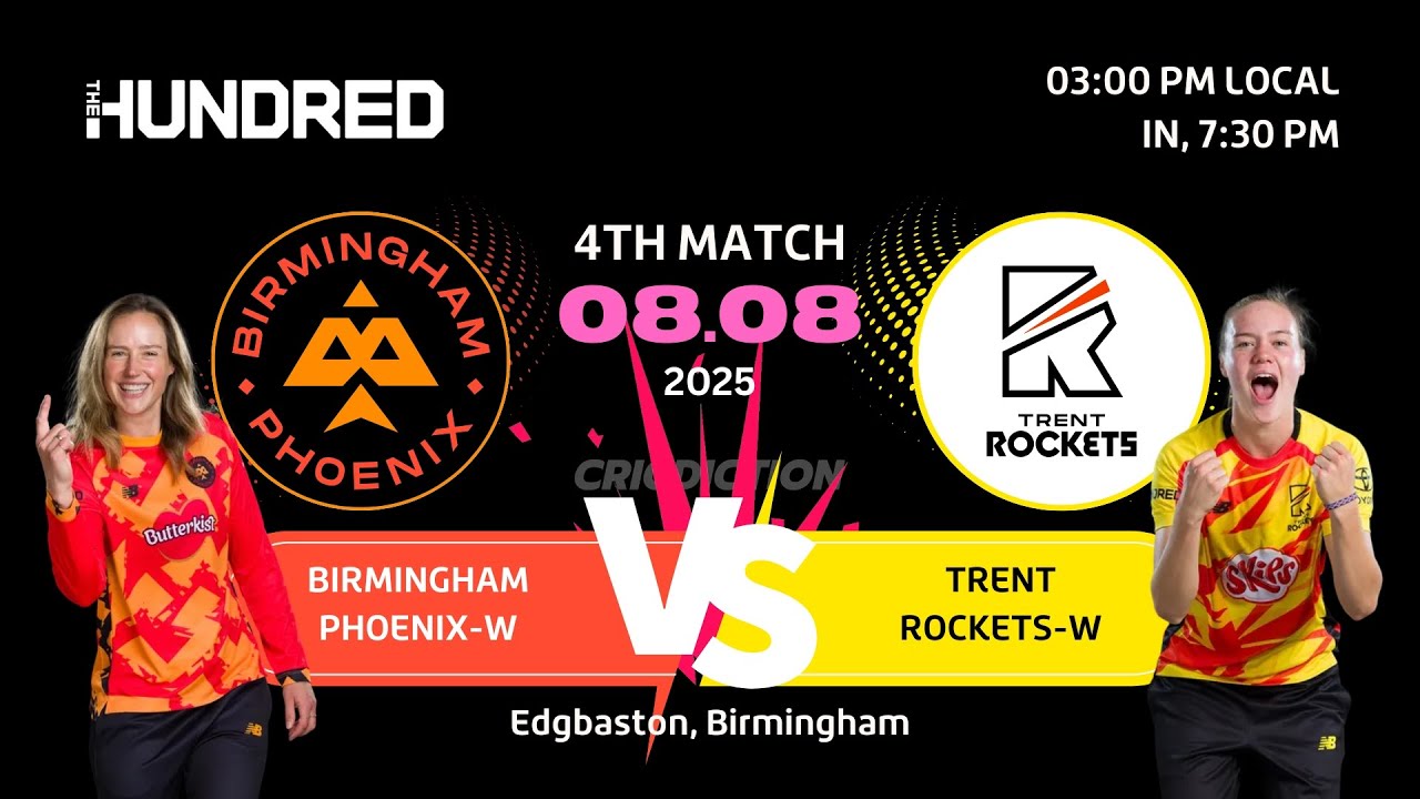 🔥 Women&rsquo;s Hundred 2025: Birmingham Phoenix Women 🆚 Trent Rockets Women | Match 4