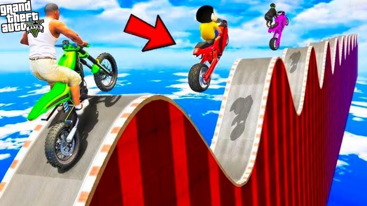 Shinchan and Franklin Tried Impossible Highest Curvy and Bumpy Road Challenge in GTA 5