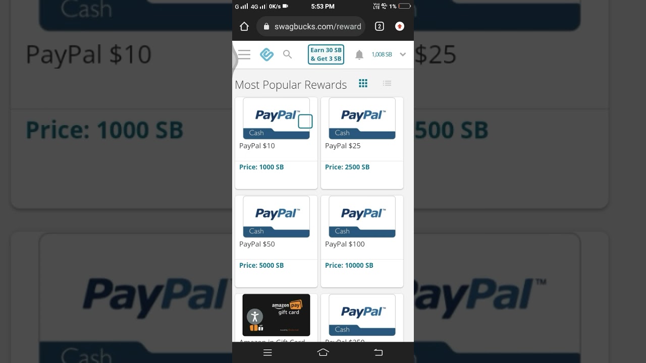 Swagbucks earnings methods...