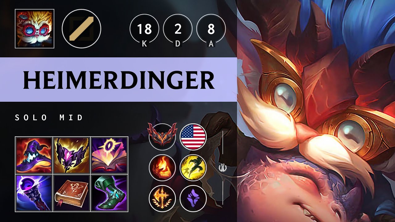 Heimerdinger Mid vs Cassiopeia: Quadra Kill, Legendary - NA Grandmaster Patch 14.21