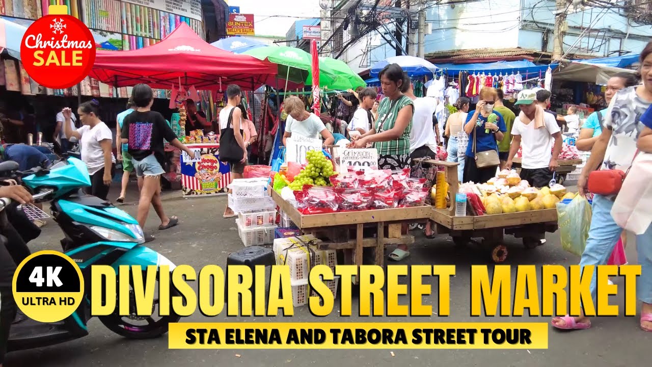 [4K] DIVISORIA STREET MARKET SHOPS - STA ELENA AND TABORA STREET (PRE-CHRISTMAS TOUR 2024)